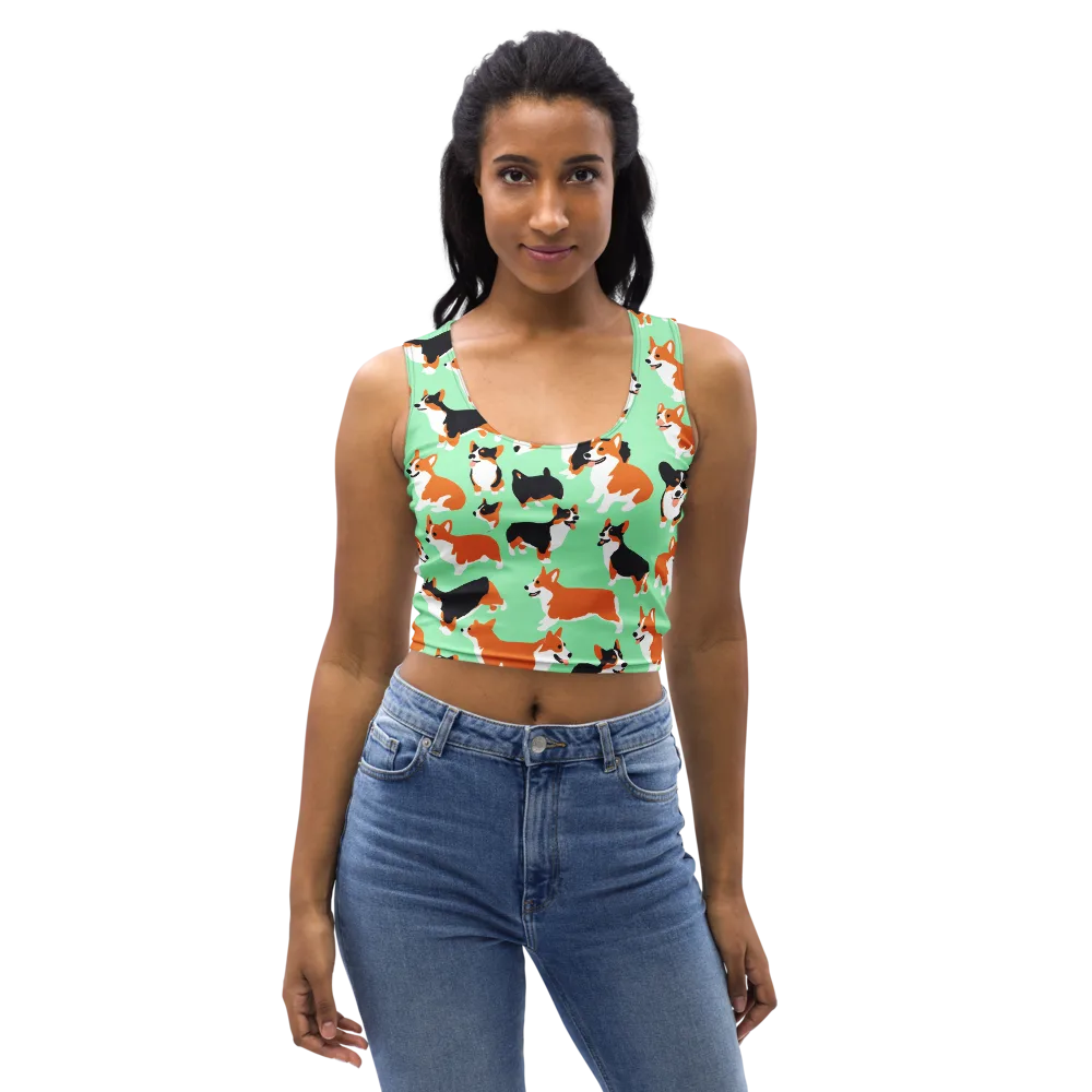 Minted Corgis on Crop Top — Front