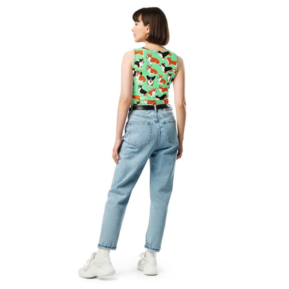 Minted Corgis on Crop Top — Back
