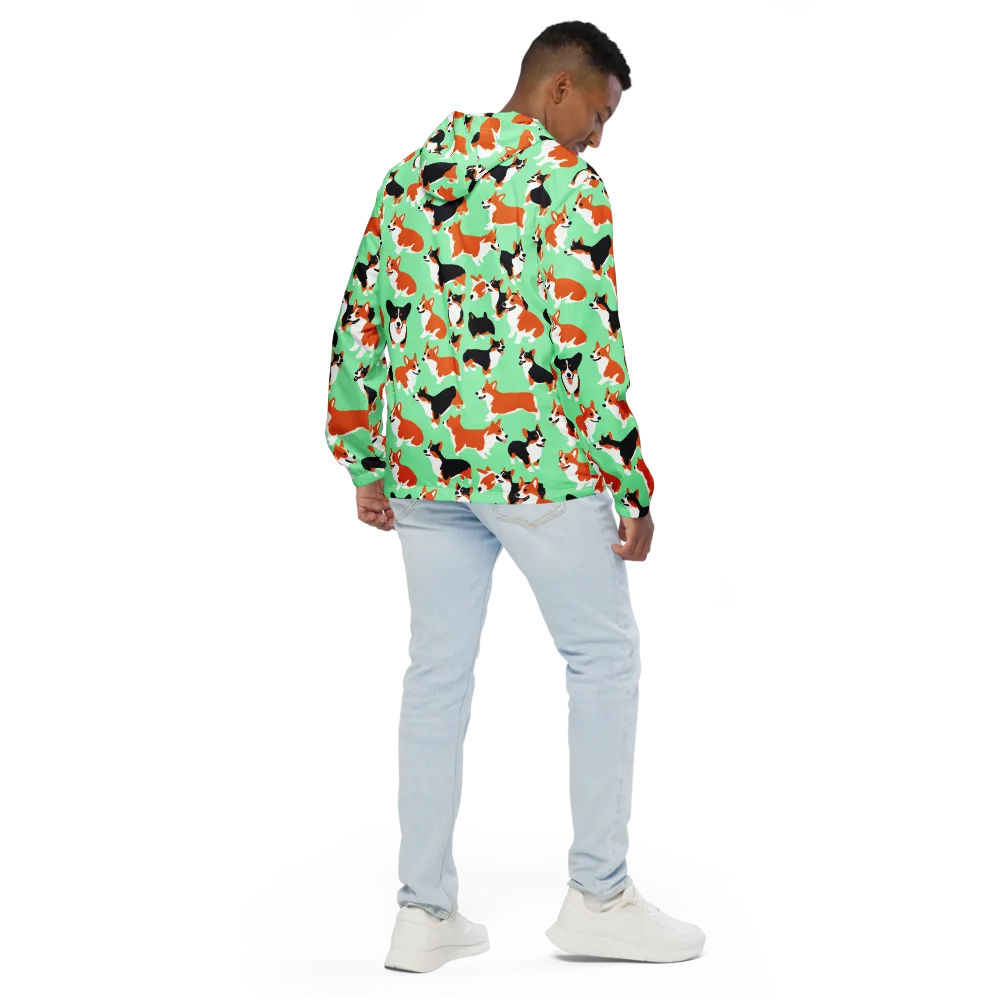 Minted Corgis on Men's Windbreaker — Back
