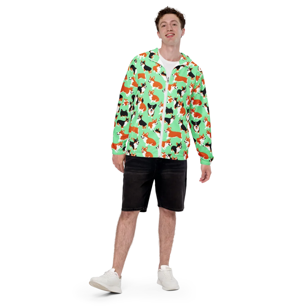 Minted Corgis on Men's Windbreaker — Front
