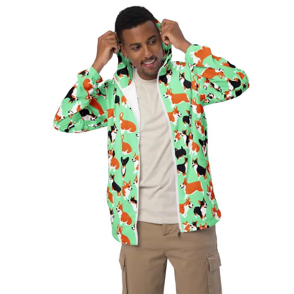 Minted Corgis on Men's Windbreaker — Front