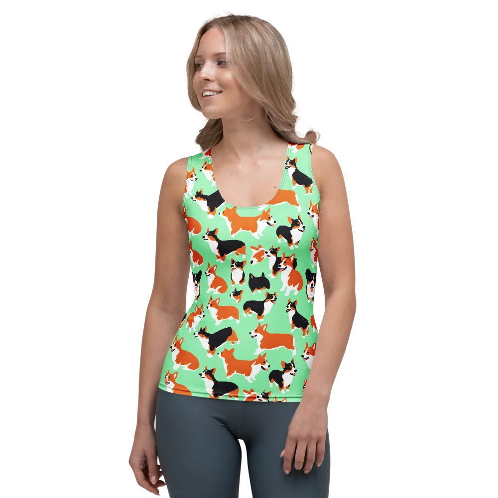Minted Corgis on Women's Tank Top — Front