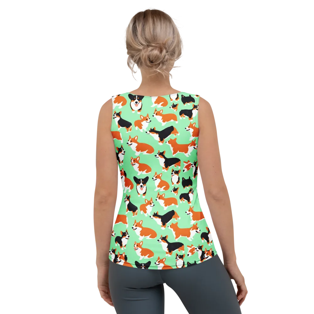 Minted Corgis on Women's Tank Top — Back