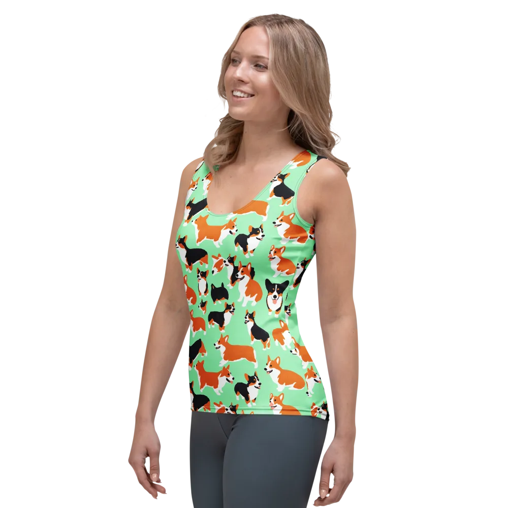 Minted Corgis on Women's Tank Top — Left Front