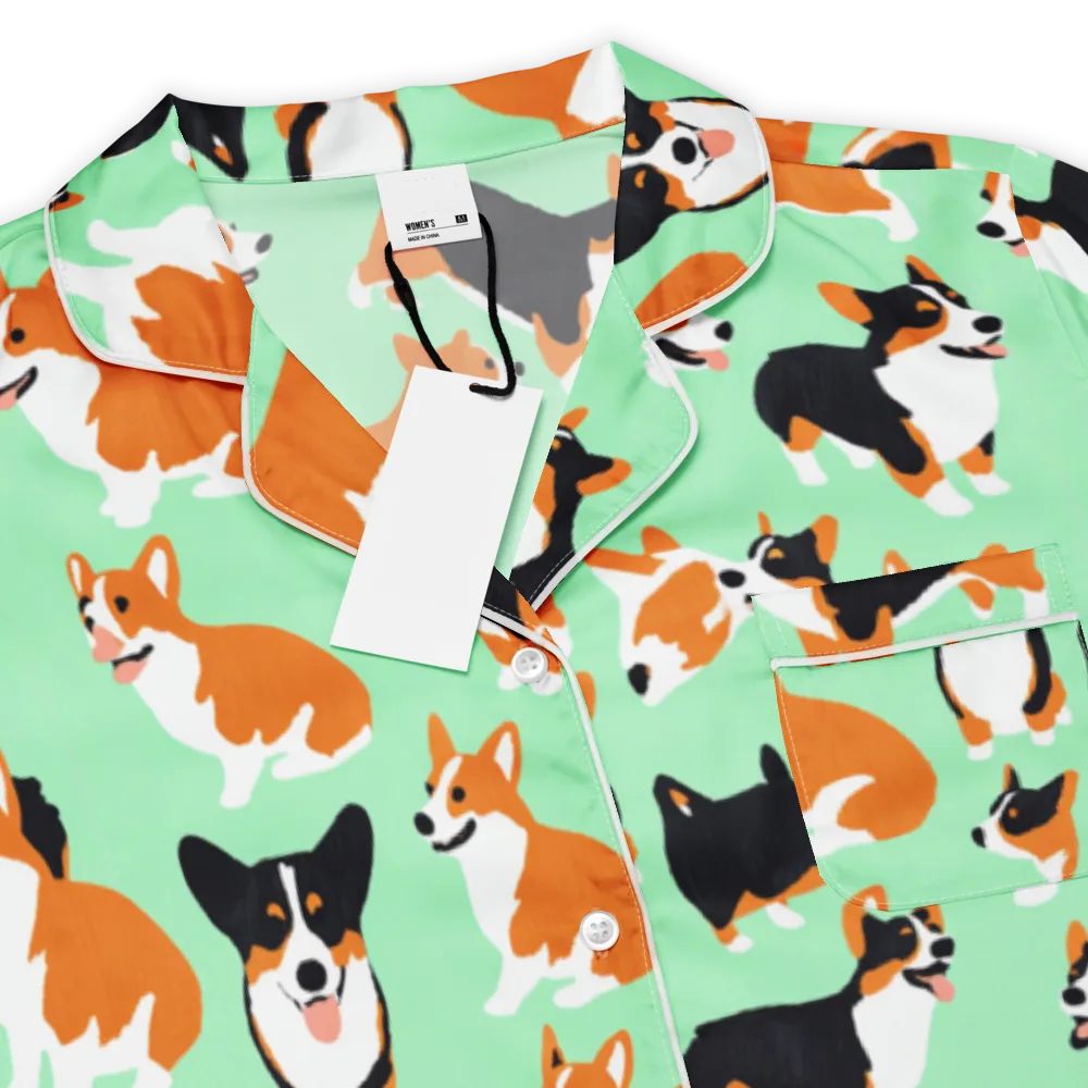 Minted Corgis on Women's Short Sleeve Pajama Top — Product details