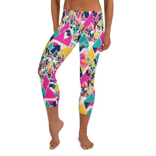 Kaleido Canines on a Capri Leggings