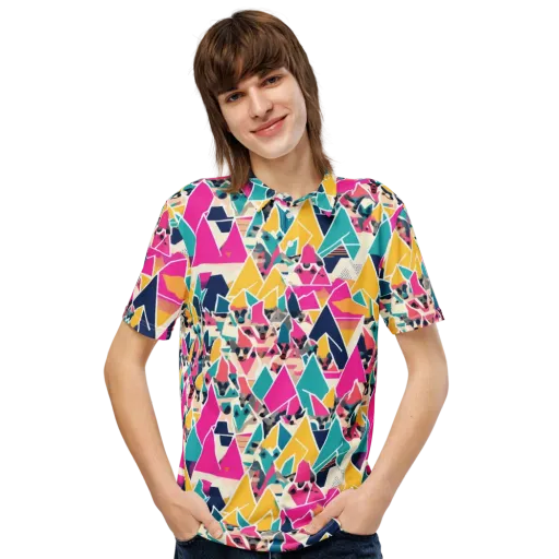 Kaleido Canines on a Men's Slim Fit Polo Shirt