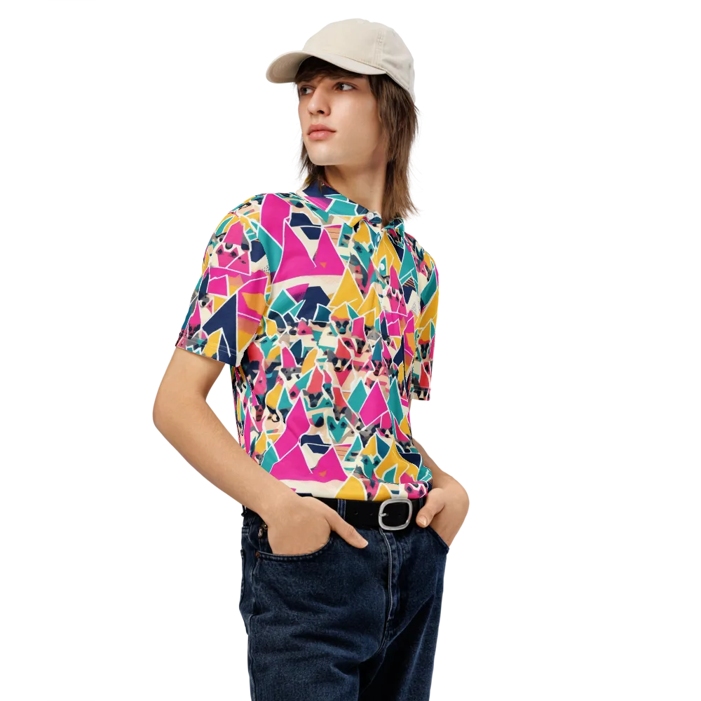 Kaleido Canines on Men's Slim Fit Polo Shirt — Right Front
