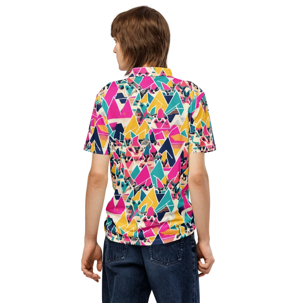 Kaleido Canines on Men's Slim Fit Polo Shirt — Back