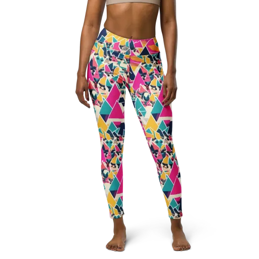 Kaleido Canines on a Yoga Leggings