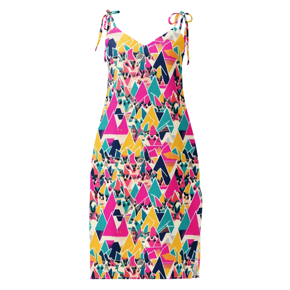 Kaleido Canines on Slip Dress — Front