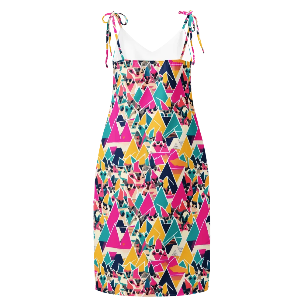 Kaleido Canines on Slip Dress — Back