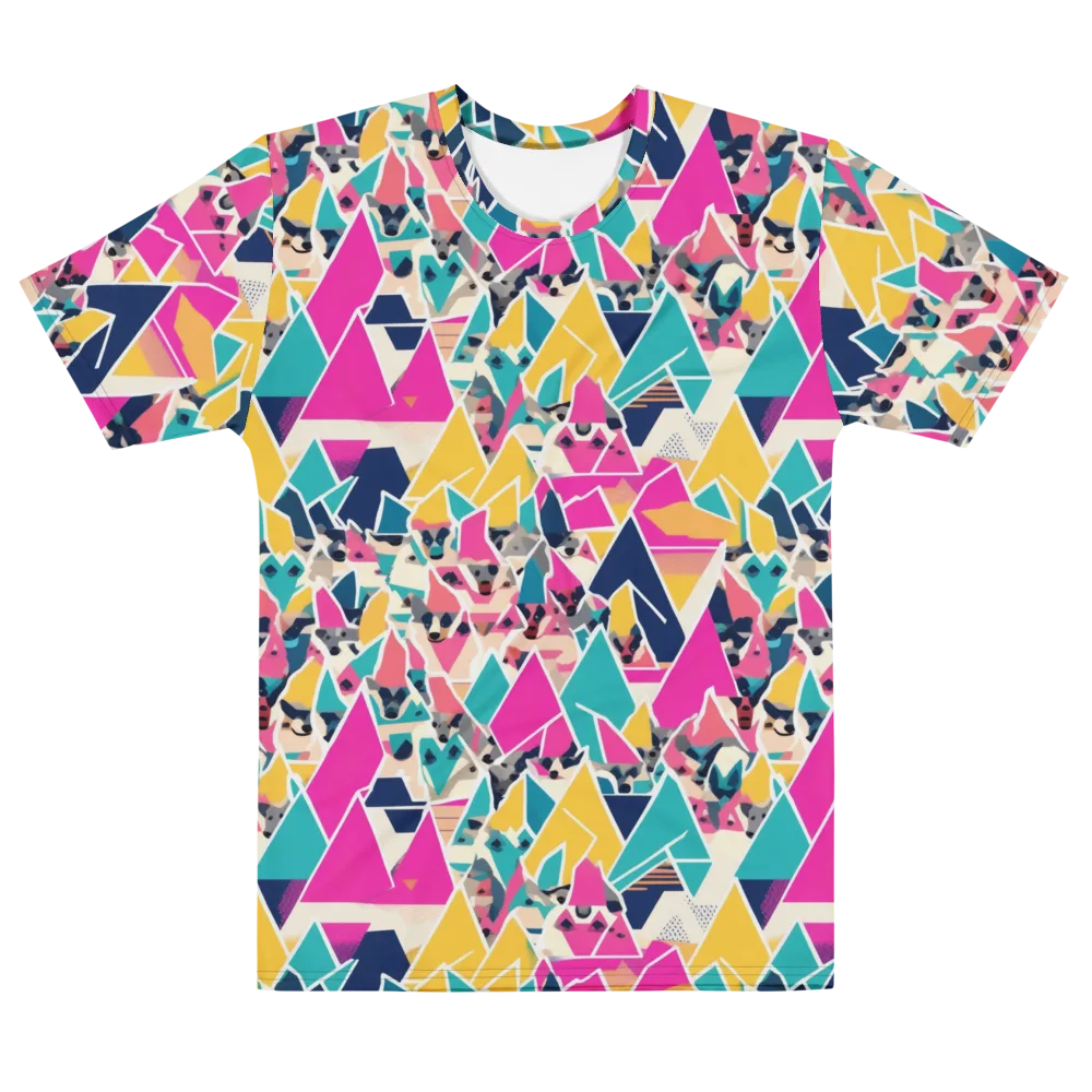 Kaleido Canines on Men's Cotton Crew Neck T-Shirt — Front