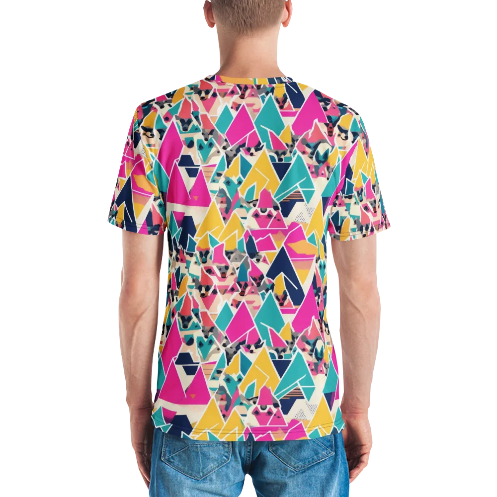 Kaleido Canines on Men's Crew Neck T-Shirt — Back