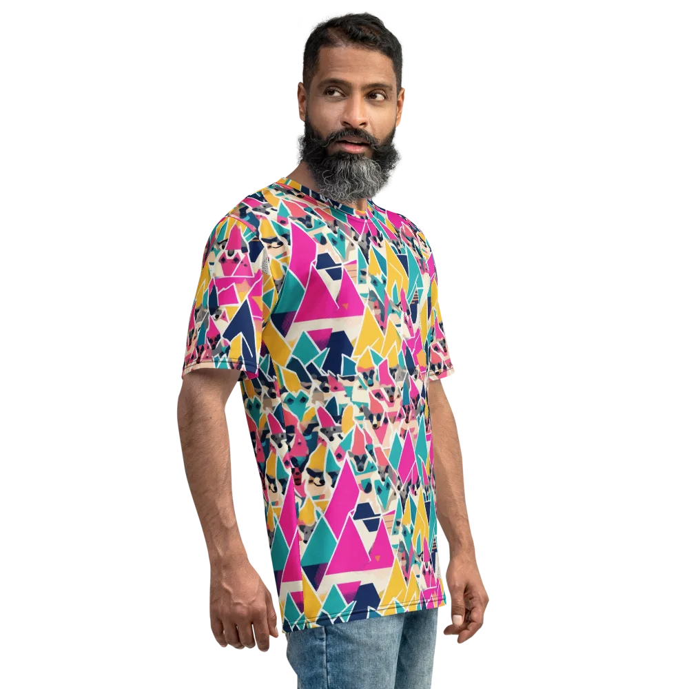 Kaleido Canines on Men's Crew Neck T-Shirt — Right