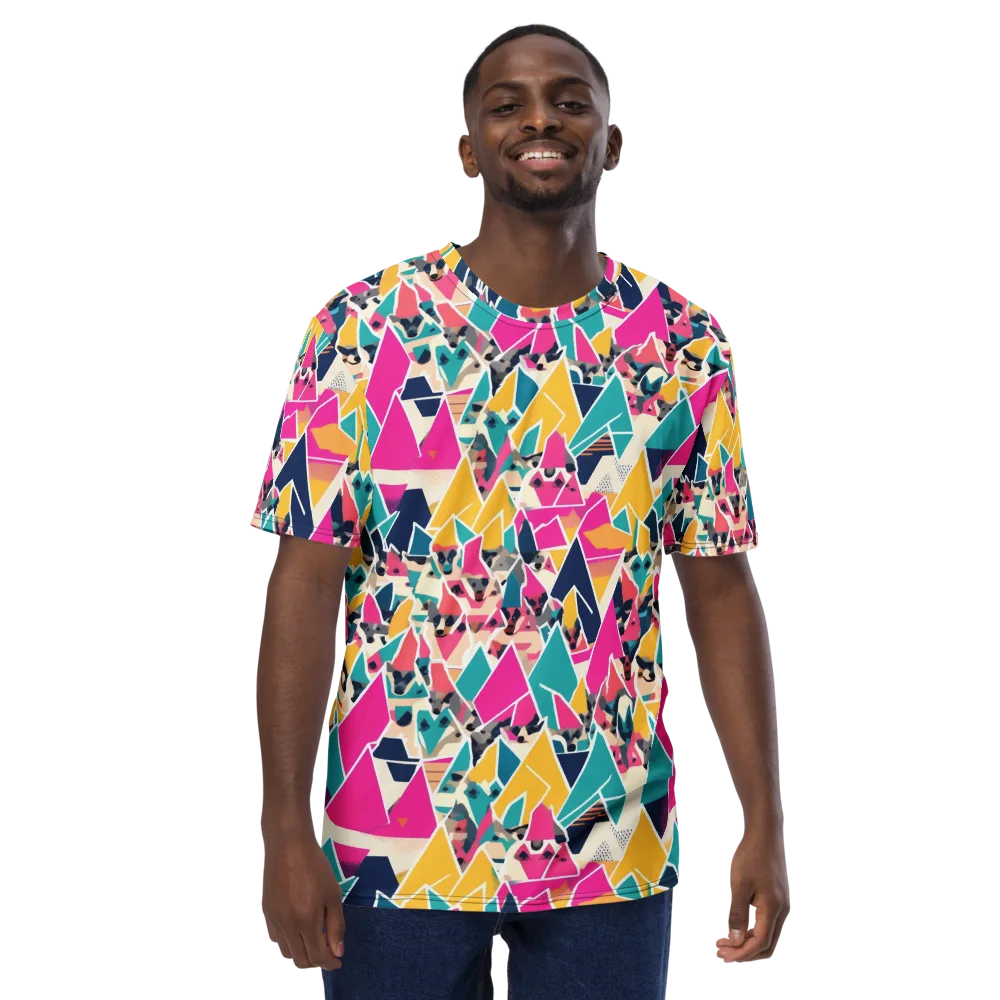 Kaleido Canines on Men's Crew Neck T-Shirt — Front