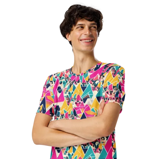 Kaleido Canines on a Men's Crew Neck T-Shirt