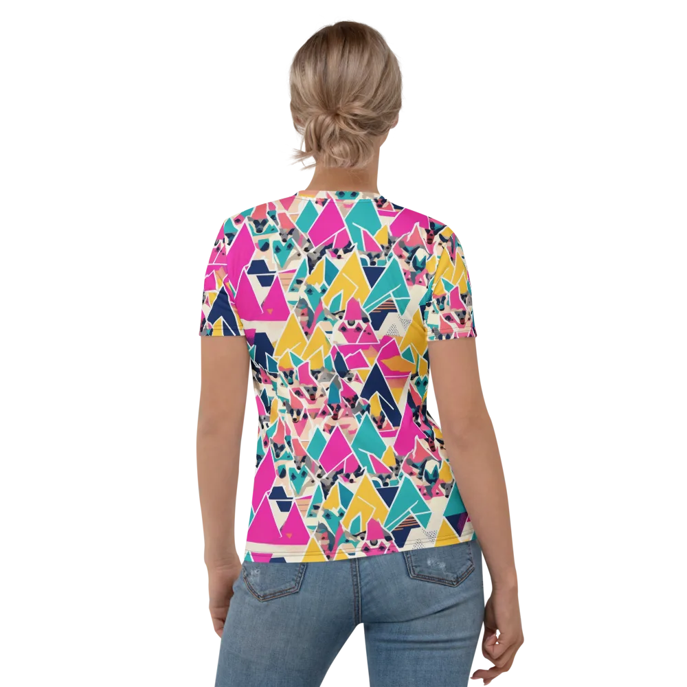 Kaleido Canines on Women's Crew Neck T-Shirt — Back