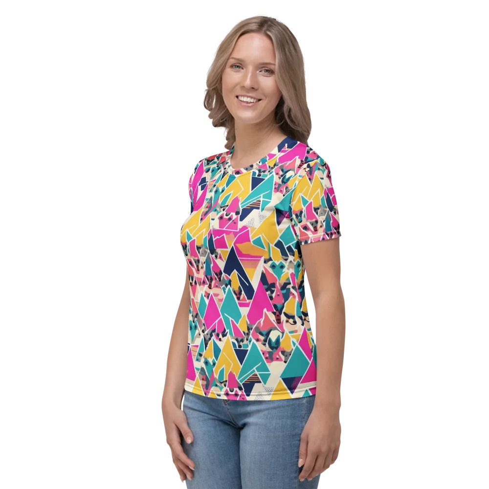 Kaleido Canines on Women's Crew Neck T-Shirt — Left