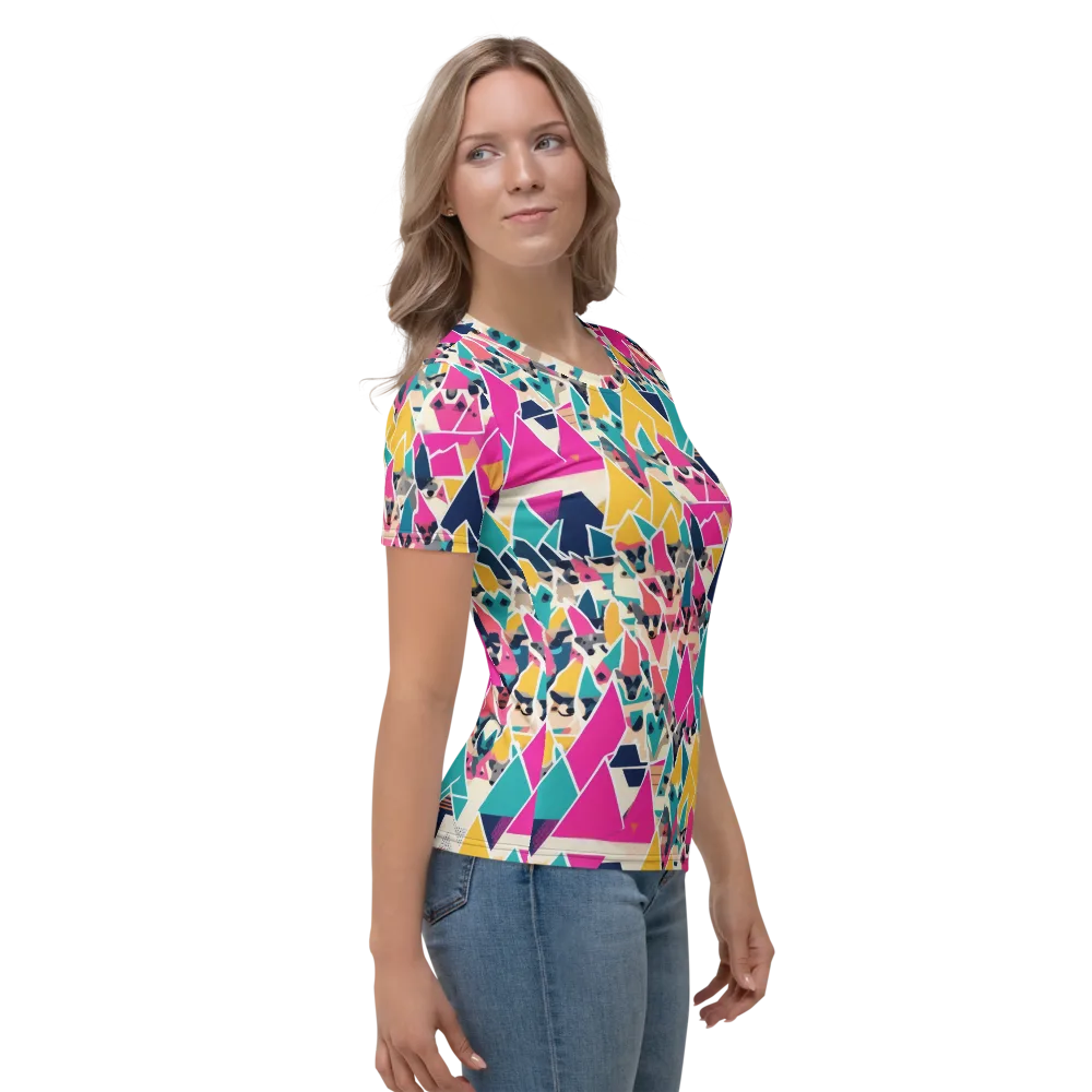 Kaleido Canines on Women's Crew Neck T-Shirt — Right