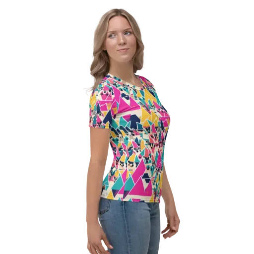 Kaleido Canines on a Women's Crew Neck T-Shirt