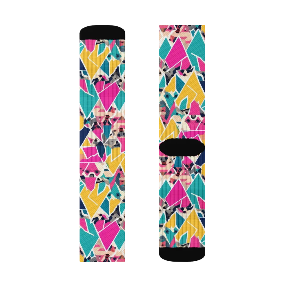 Kaleido Canines on Socks — Left Sock