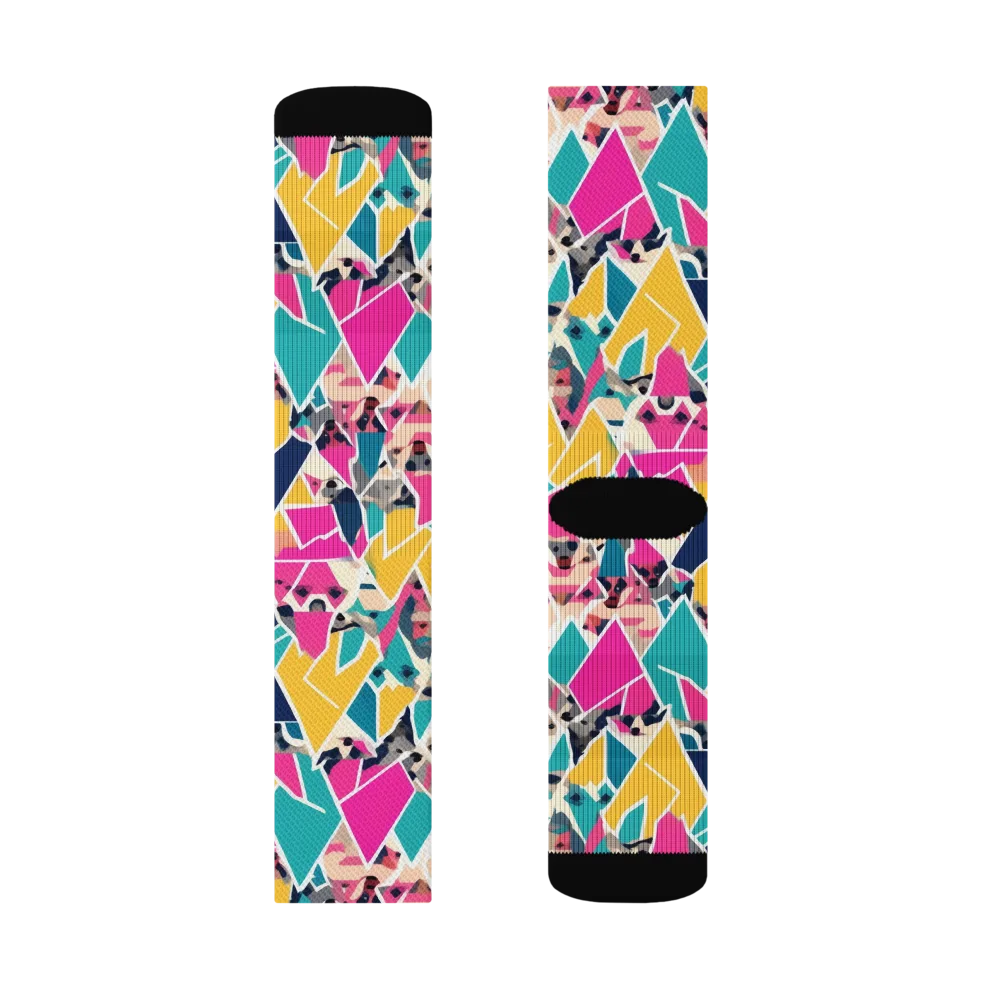 Kaleido Canines on Socks — Right Sock