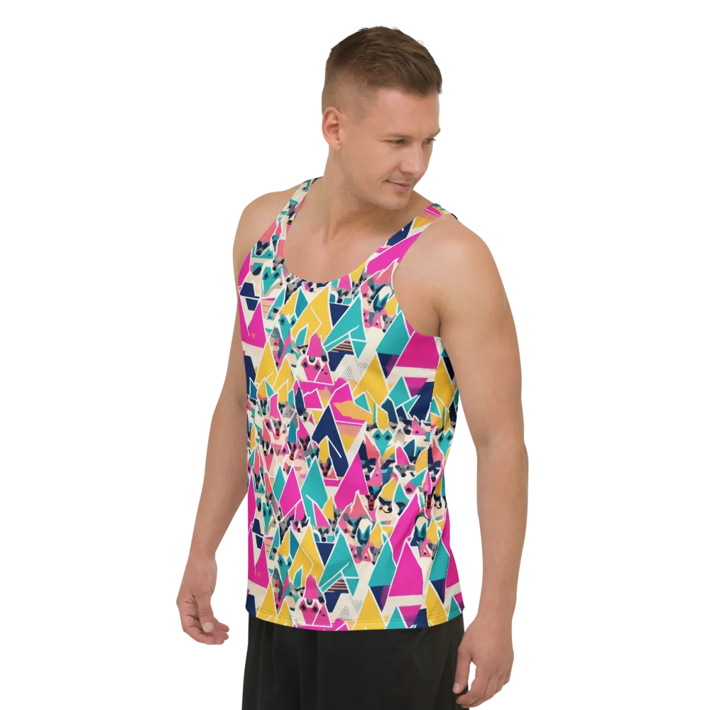 Kaleido Canines on Men's Tank Top — Left Front