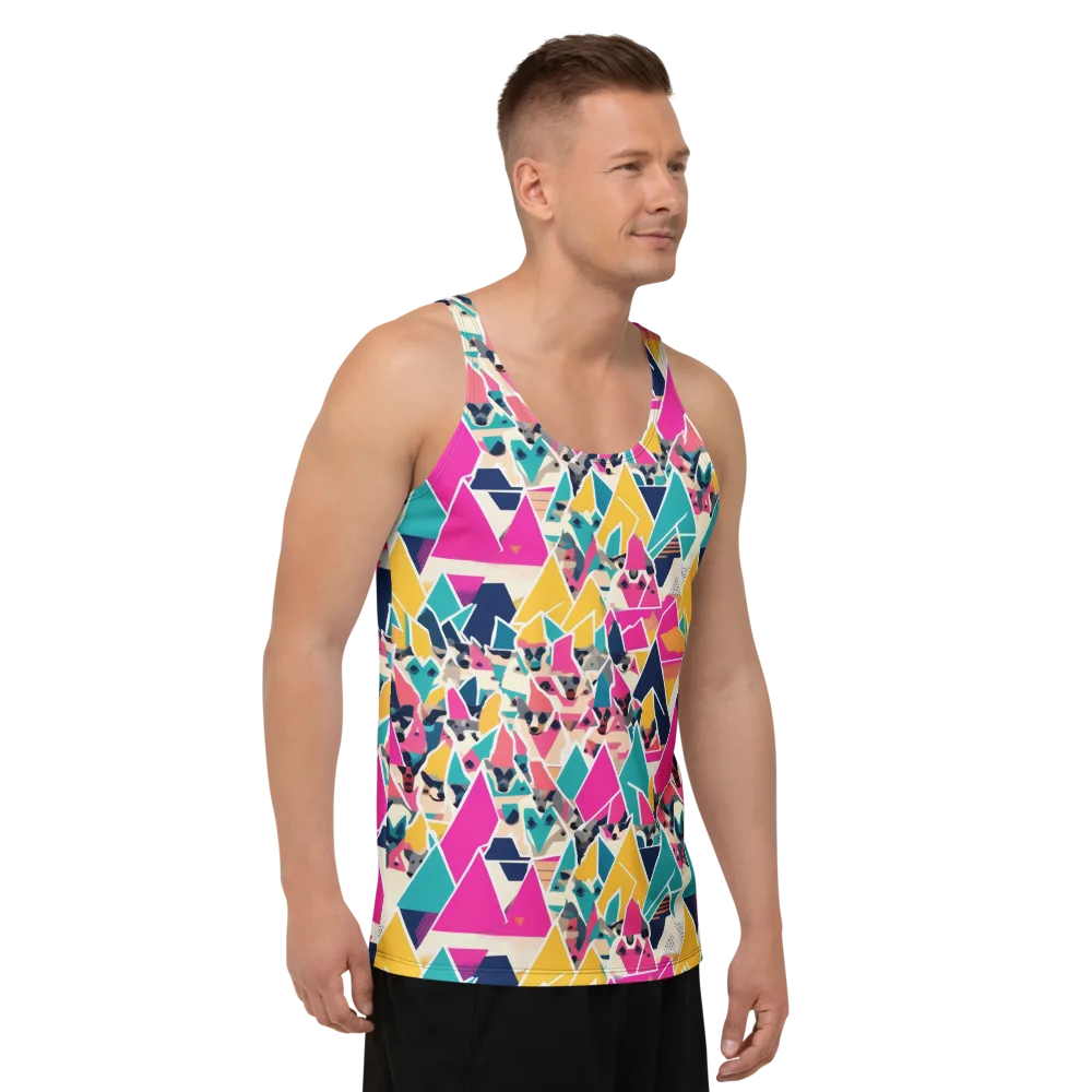 Kaleido Canines on Men's Tank Top — Right Front