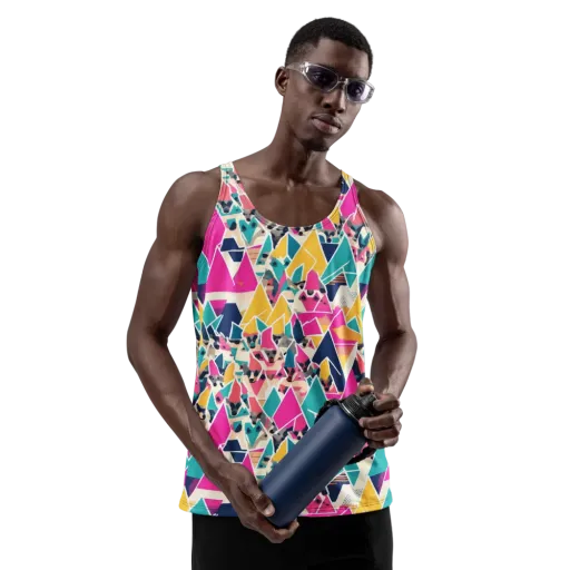 Kaleido Canines on a Men's Tank Top