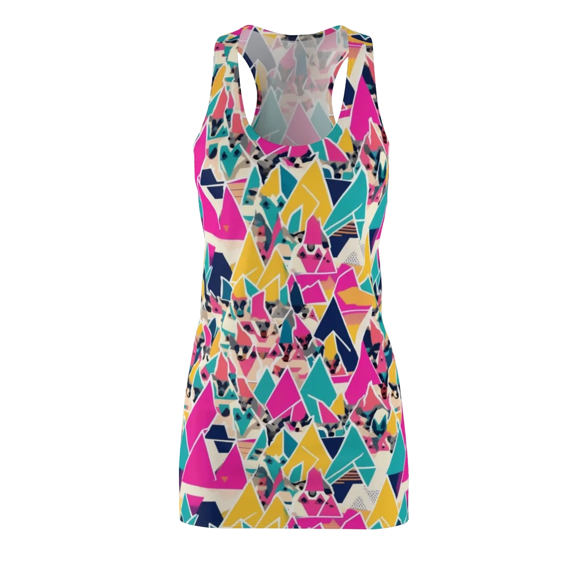 Kaleido Canines on Racerback Dress — Front