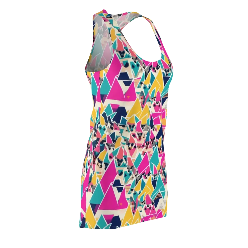 Kaleido Canines on Racerback Dress — Front Side