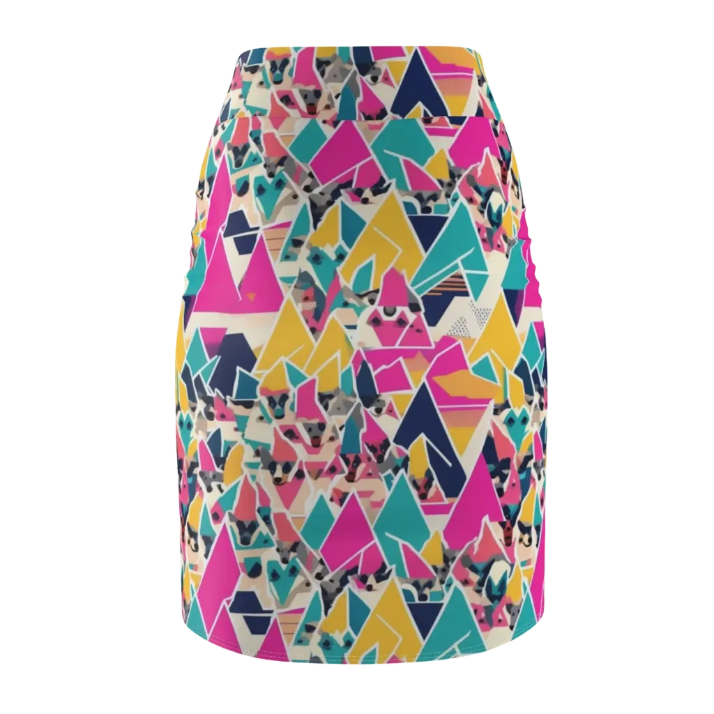 Kaleido Canines on Pencil Skirt — Back
