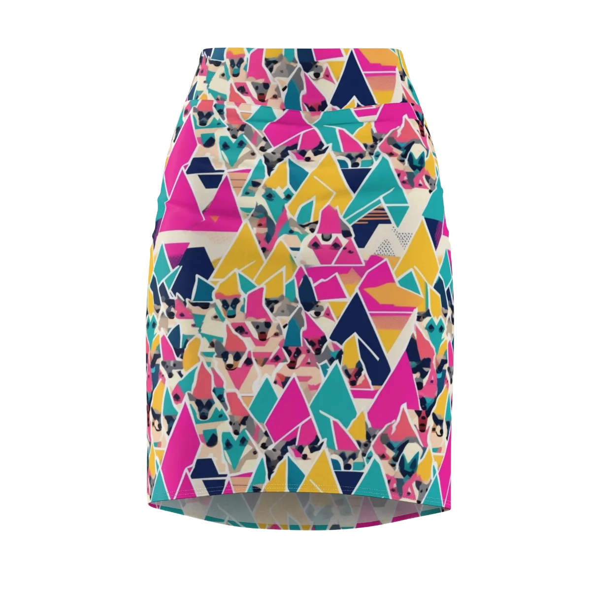 Kaleido Canines on Pencil Skirt — Front