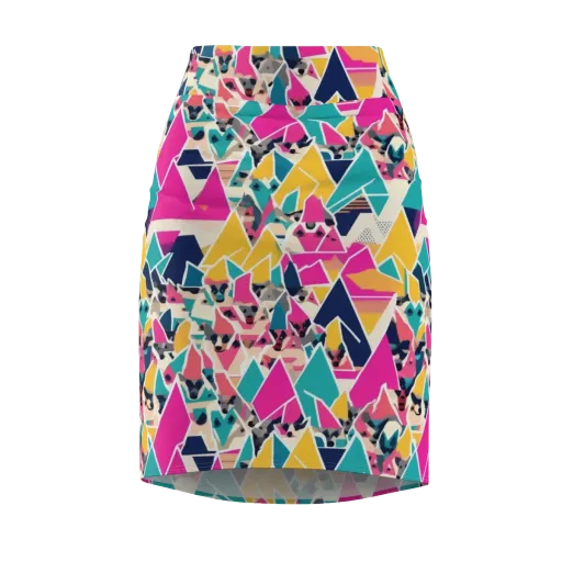 Kaleido Canines on a Pencil Skirt