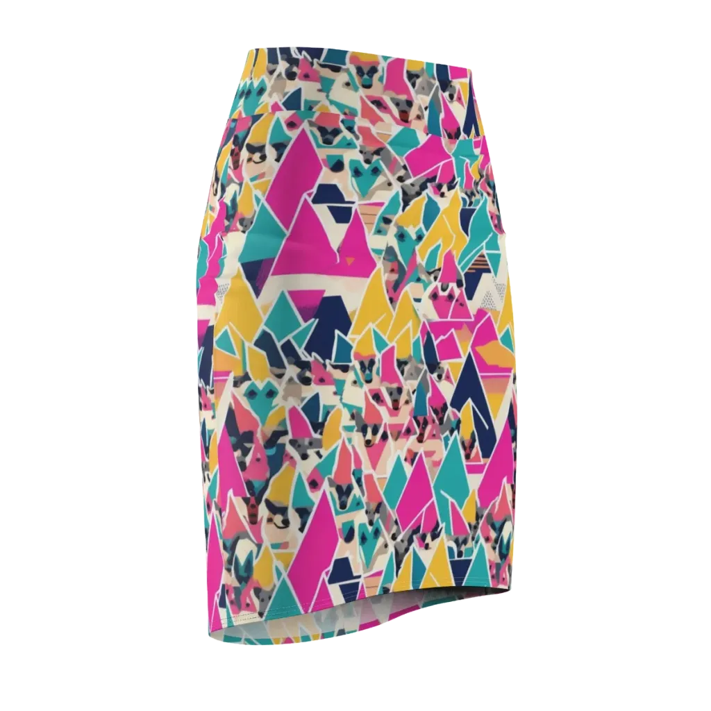 Kaleido Canines on Pencil Skirt — Front Side
