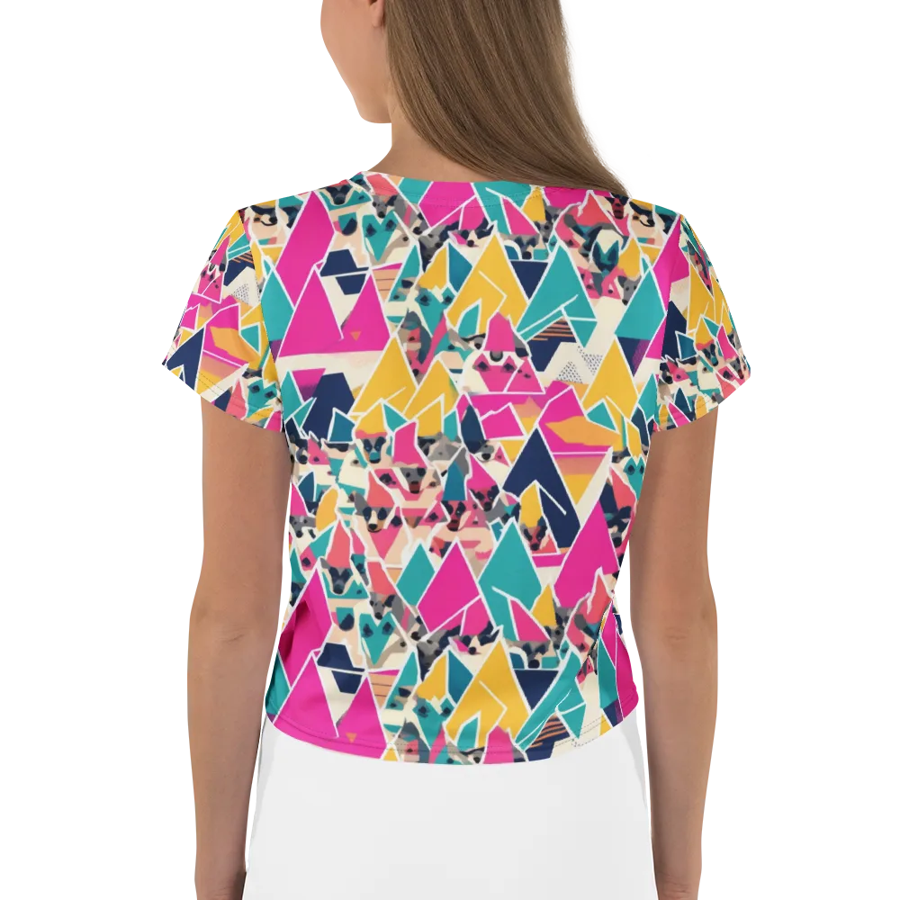 Kaleido Canines on Crop Tee — Back