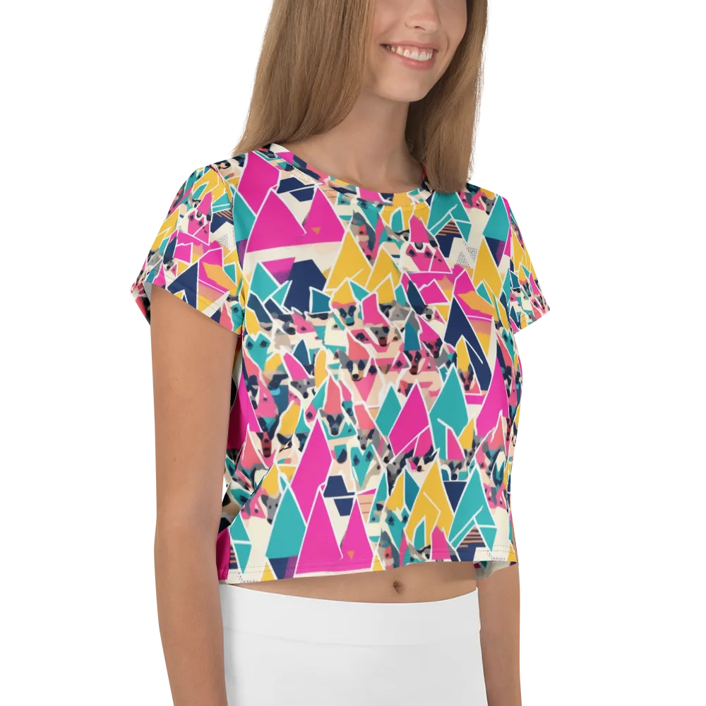 Kaleido Canines on Crop Tee — Right