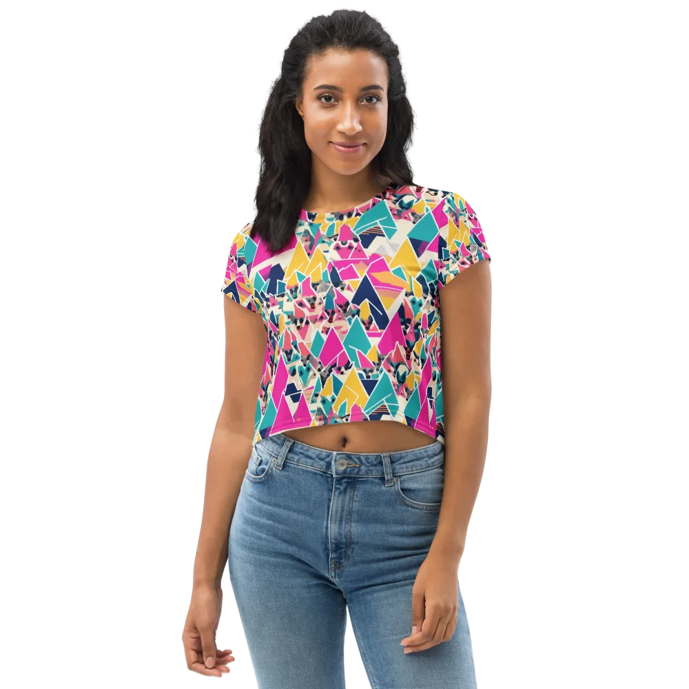 Kaleido Canines on Crop Tee — Front