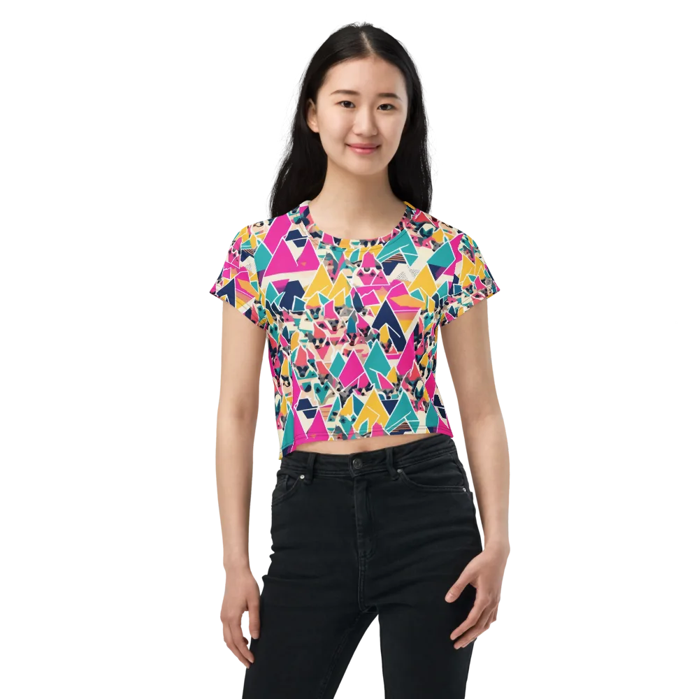 Kaleido Canines on Crop Tee — Front