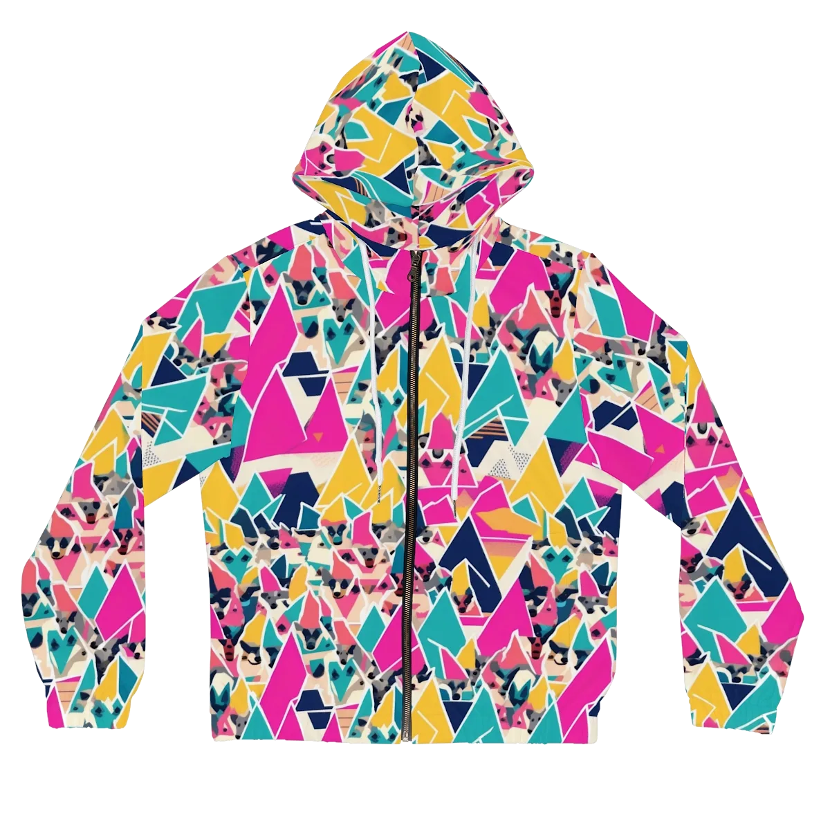 Kaleido Canines on Women's Full-Zip Hoodie — Front