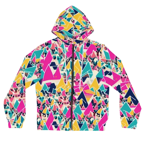 Kaleido Canines on a Women's Full-Zip Hoodie