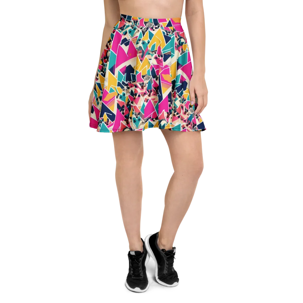 Kaleido Canines on Skater Skirt — Front