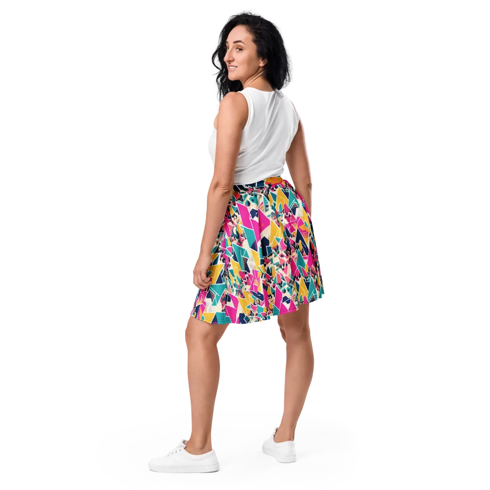 Kaleido Canines on Skater Skirt — Back