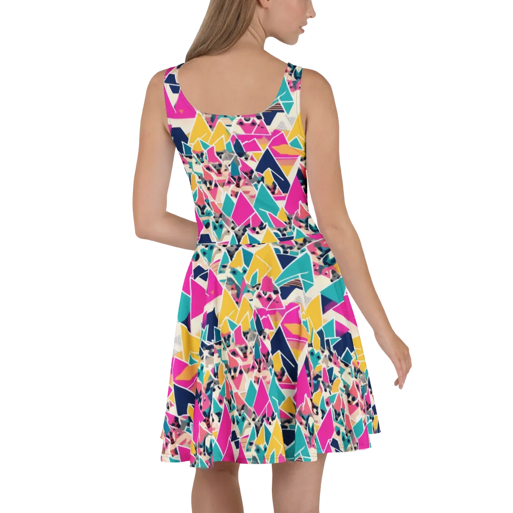 Kaleido Canines on Skater Dress — Back