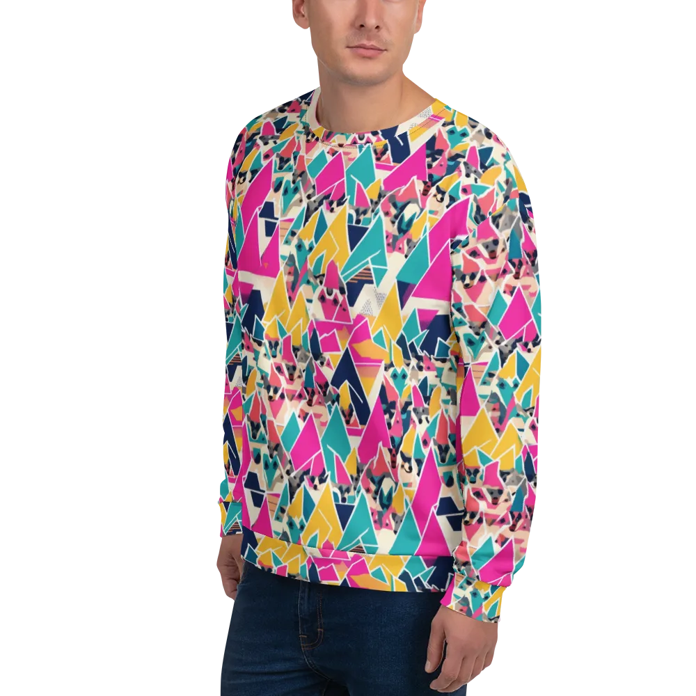 Kaleido Canines on Sweatshirt — Left Front