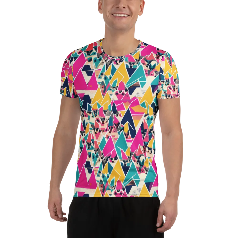 Kaleido Canines on Men's Athletic T-Shirt — Front