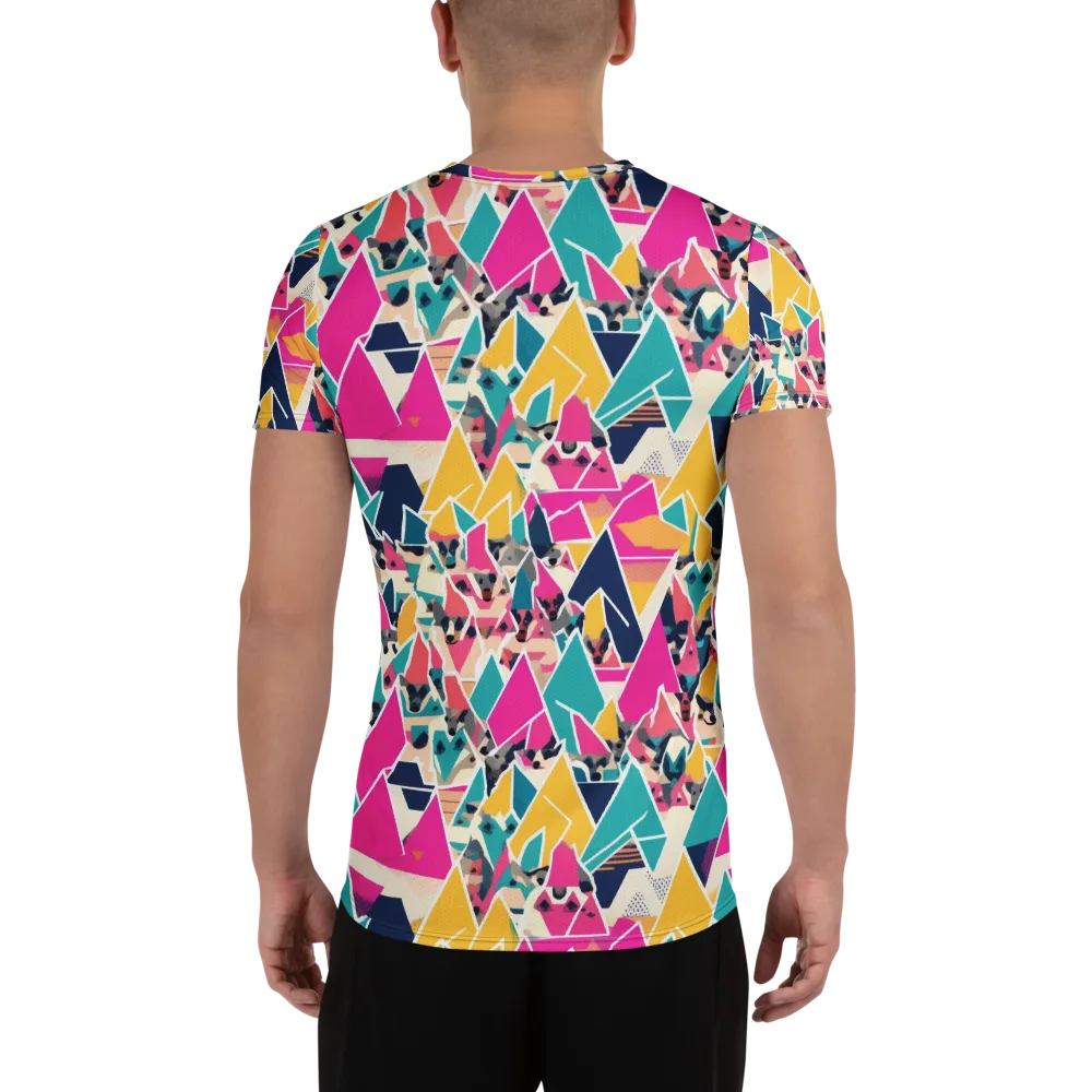 Kaleido Canines on Men's Athletic T-Shirt — Back