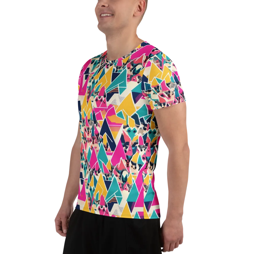 Kaleido Canines on Men's Athletic T-Shirt — Left