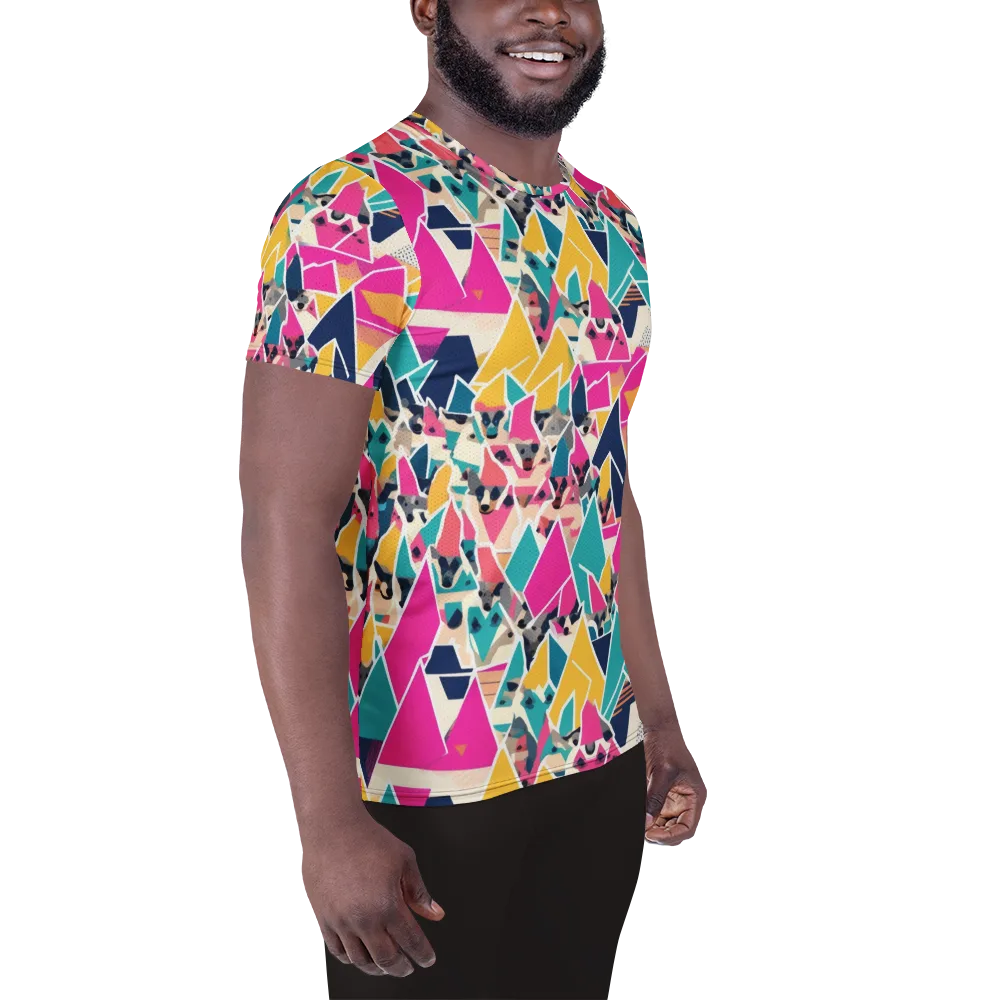 Kaleido Canines on Men's Athletic T-Shirt — Right